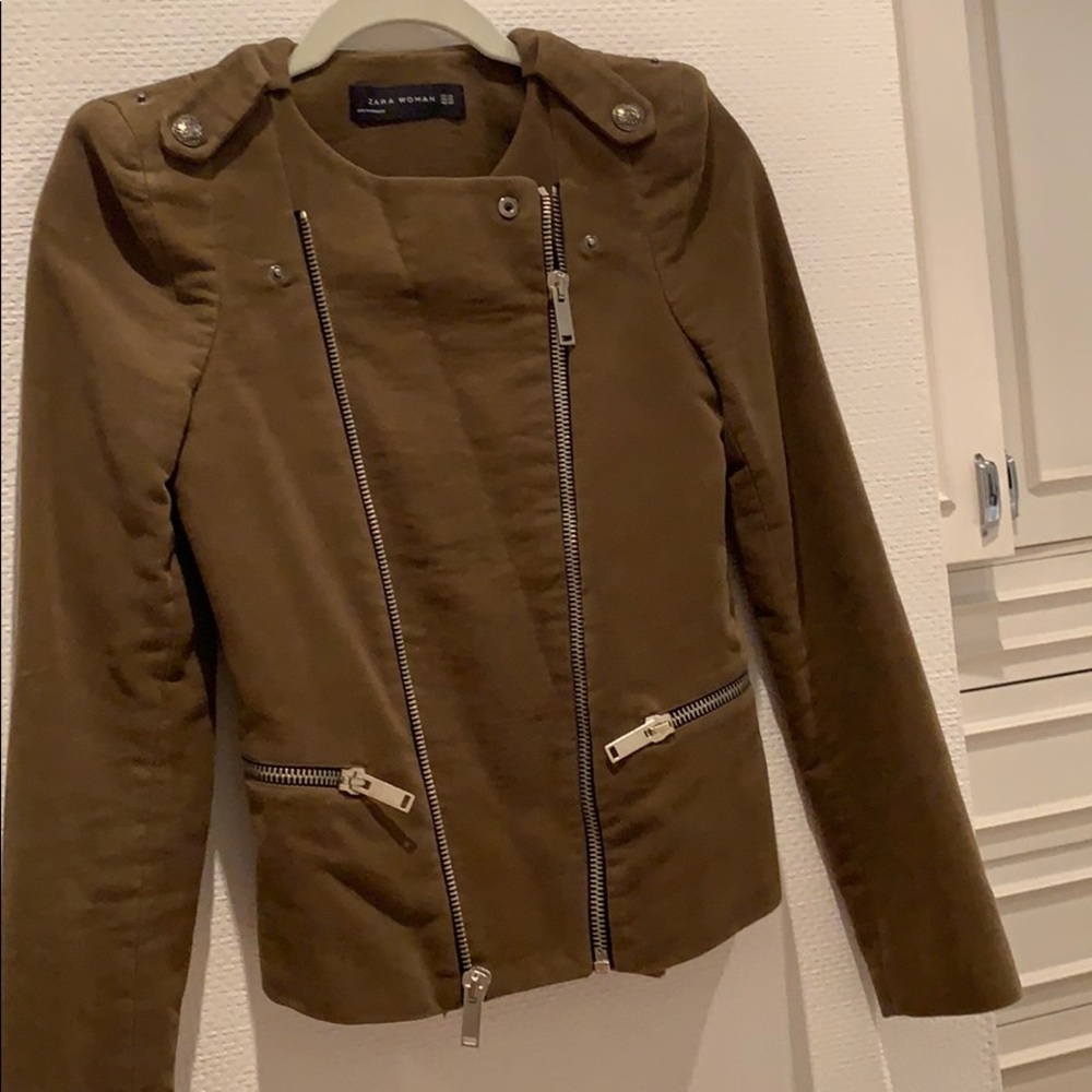 Velvet blazer with zippers